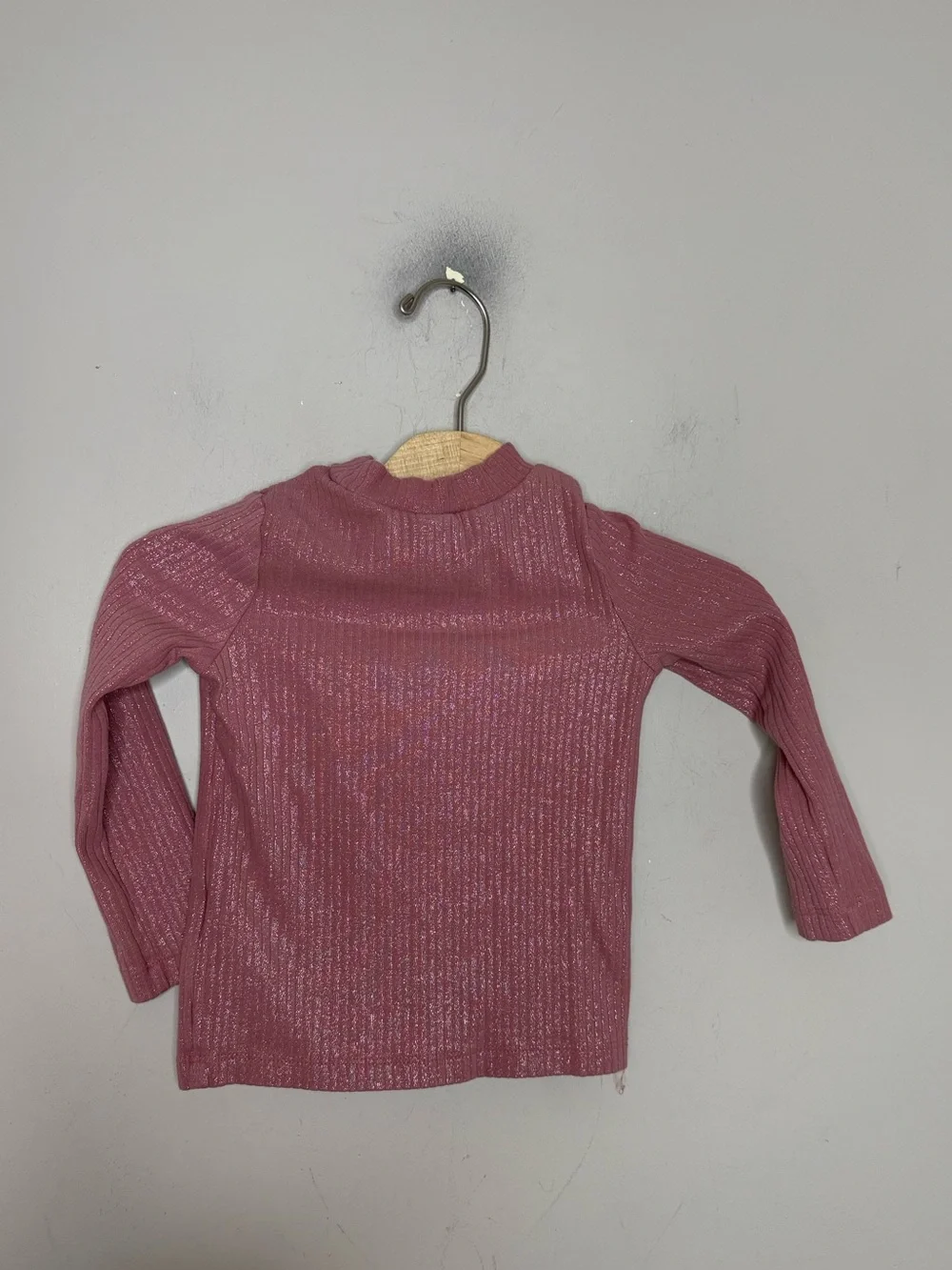 $7 ADD ON OshKosh Pink Long Sleeve tee 2 2T metallic ribbed‎ old navy baby gap